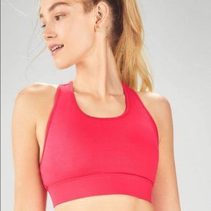 Fabletics Mila Medium Impact Sports Bra, Lipstick